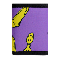 Dompet Lipat Tiga Polyester dengan Resleting, Kantong Uang, Penutup Velcro, Aman, Portabel, Tempat Kartu, Pabrik