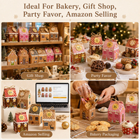 Boîtes de calendrier de l'Avent en forme de maison de pain d'épices de Noël, vides, pour compte à rebours de 24 jours, emballage cadeau pour bonbons et biscuits, avec étiquettes et ficelle