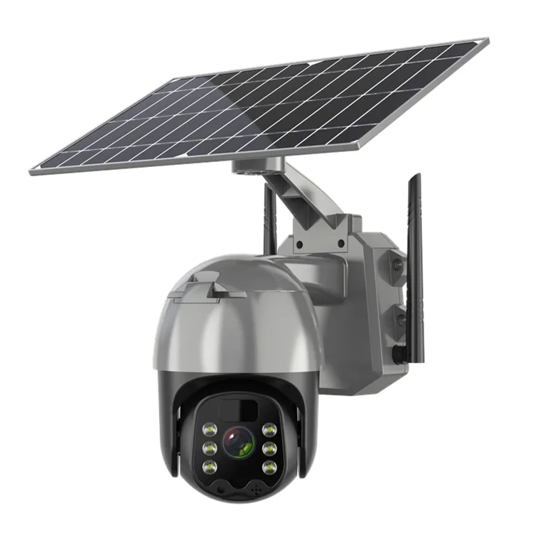 야외 방수 2 방향 오디오 4G 카마라 데 세구리다드 솔라레스 카마라 태양광 카메라 컬러 1080P H.265 마이크로 SD 카드 지원 CMOS