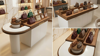 Comptoir de présentation de bijoux en bois blanc moderne de luxe sur mesure OEM, vitrine cosmétique pour magasin de détail, centre commercial, boutique