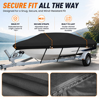 Housse de bateau remorquable Bestway grise en tissu Oxford 210D, imperméable et anti-UV, personnalisable pour bateaux rapides et bateaux à moteur