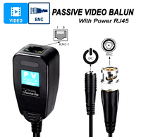 Transceptor de Video Pasivo Balun RJ45 Coaxial BNC para Cámaras HDCVI, HDTVI, AHD y Analógicas de Alta Definición, Conectores de Alimentación
