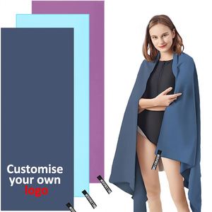 Serviette de sport en microfibre à séchage rapide, tissée, légère et douce, couleur unie, pour le camping, la natation et la gym - Product Image 1