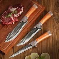 Couteau de boucher pour désosser et couper la viande en acier inoxydable forgé 4Cr13MoV, manche en plastique ambidextre, durable, option de logo personnalisé