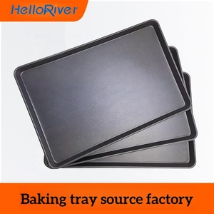 Plat à pâtisserie commercial robuste en acier aluminisé antiadhésif, plaque à pâtisserie, plateau à pain, <span class=keywords><strong>pizza</strong></span>, pâtisserie, fournitures de boulangerie HELLORIVER - Product Image 6