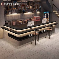 Comptoir de bar moderne en bois personnalisable de haute qualité pour les cafés et les centres commerciaux Comptoirs de réception