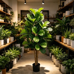 Real Wood Stem Fiddle Leaf Fig <b>Tree</b> – <b>Artificial</b> Plant for Home & Office Decor - Product Image 3