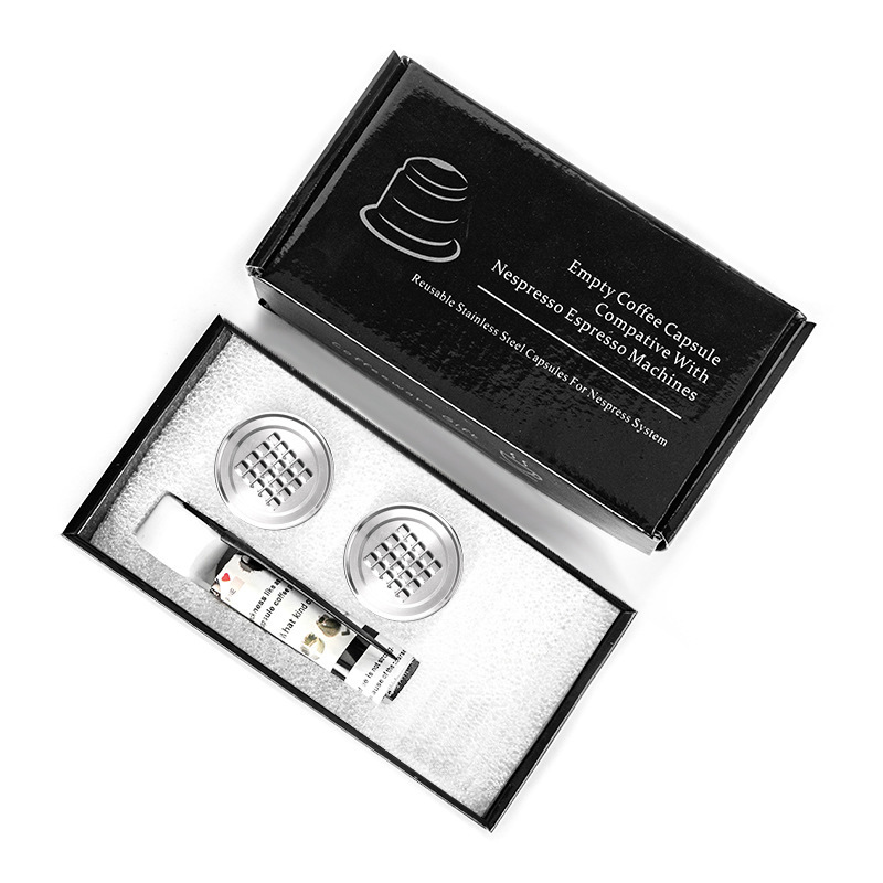 Deux tasses à capsules avec une brosse cuillère, numéro de modèle : YXA002-2