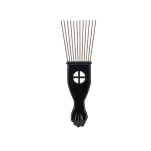 Wanmei Peine de Dientes Anchos de Metal para Salón, Peine Afro Americano para Cabello Rizado, Peine de Acero con Agujas Estilo Afro - Product Image 5