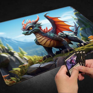 Tapis de souris doux et écologique prix d'usine tapis de bureau lavable en caoutchouc antidérapant bord cousu tapis de jeu de cartes étanche disponible - Product Image 3