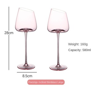Элегантные выдувные вручную экологически чистые красные бокалы для вина в форме фламинго, Длинные стебель, современный Премиальный Хрустальный подарок для свадьбы - Product Image 6