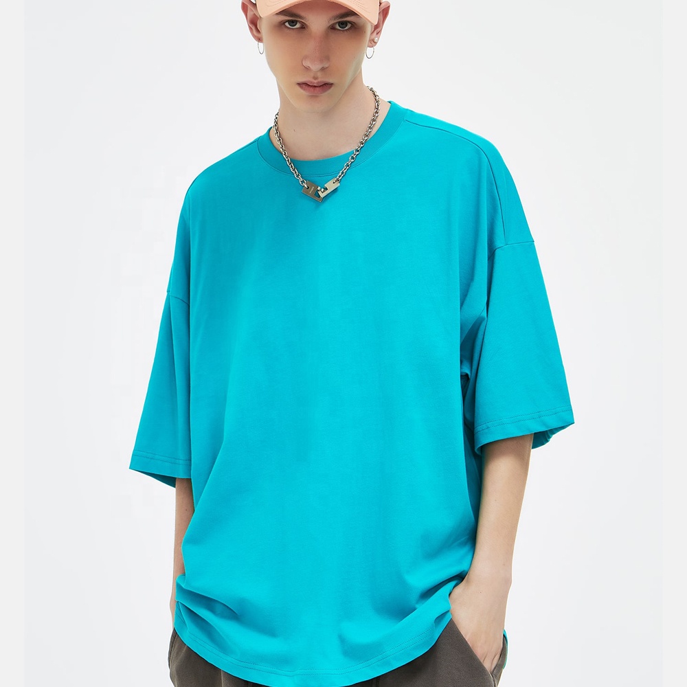 Высокое качество, низкий минимальный заказ, Мужская Однотонная футболка из 100% хлопка с вышивкой и логотипом на заказ, с вырезом лодочкой и вырезом лодочкой