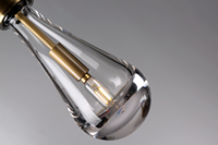 Luminaire suspendu en verre cristal avec finition en métal bronze pour la décoration intérieure, lampe suspendue en forme de larme