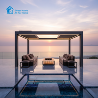 Pergola Commerciale en Aluminium Sweet Home avec Toit Motorisé et Ouverture Automatique, Pavillon Bioclimatique Étanche pour Hôtels et Complexes Hôteliers