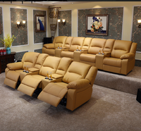 Ensemble de canapés en cuir rectangulaires contemporains, fauteuil inclinable massant 8 points, table pliante, canapé modulaire pour appartement et hôtel
