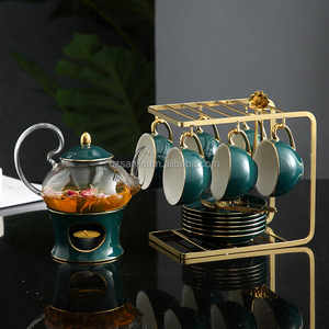 1หม้อและ6ถ้วยเซรามิกพอร์ซเลนกาแฟถ้วยและหม้อสำหรับโรงแรมแก้วนมถ้วยชา - Product Image 2