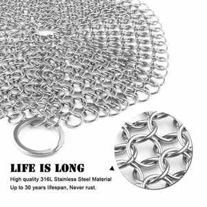 Cepillo de Limpieza de Acero Inoxidable para Cocina, Cepillo de Limpieza de Hierro Fundido, Cepillo de Cadena Metálica, Cepillo para Fregar - Product Image 6