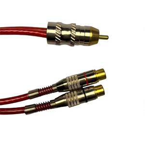 HiFi RCA audio <b>cable</b> with gold-plated plugs, used for car amplifiers, subwoofers, and home equipment, 1 male 2 female - Product Image 2