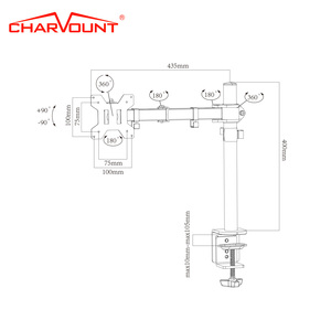 Charmount xoay VESA Adapter máy tính telescoping bảng đứng bàn Màn hình ARM <span class=keywords><strong>Mount</strong></span> - Product Image 2
