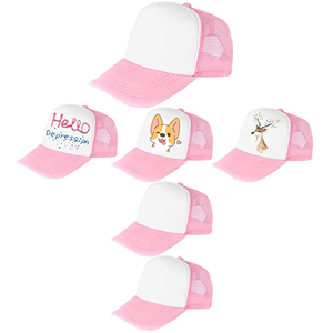 Gorra Trucker Rosa de Malla con Estampado de Dibujos Animados, Ajustable con Cierre a Presión, para Adultos, Uso Casual de Primavera/Verano - Product Image 1