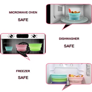 Hộp Đựng Thực Phẩm Bằng Silicon Gấp Gọn Có Thể Tái Sử Dụng Tùy Chỉnh Cho Bé Hộp Cơm Trưa Màu Trung Tính - Product Image 5