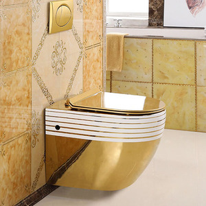 Phòng Tắm Thiết Bị Vệ Sinh Phòng Tắm Sang Trọng Commode Bộ Vàng Hồng Tường Treo Nhà Vệ Sinh Commode - Product Image 2