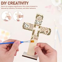 Croix en bois à peindre soi-même, autoportante, vierge, pour la première communion, le baptême, l'église, la maison, l'autel, la table