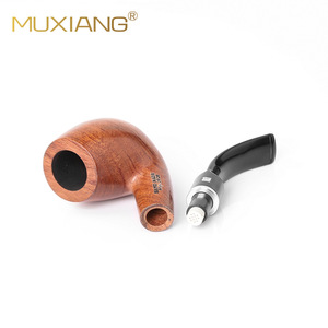 Muxiang Wooden Tobacco Pipe Bent Type Handmade Solid Wood Smoking Pipe For Personal Gift - Product Image 3