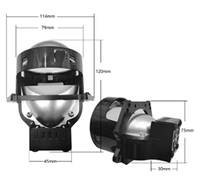 FSYLX Usine En Gros 3 Pouces Lampe Unique Projecteur 90W 100W 13000LM Bi LED Phare Phare Projecteur Brouillard LED Lentille