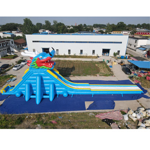 Toboggan aquatique gonflable géant classique stimulant avec tête de dragon et mur d'escalade en PVC pour usage domestique et scolaire - Product Image 2