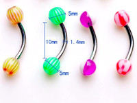 Bagues en acier inoxydable acrylique, pour sourcils, nombril, ventre, lèvres, langue, nez, corps, Piercing, bijoux Bar, vente en gros, pièces
