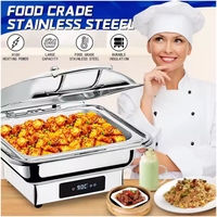 Réchaud à nourriture carré en acier inoxydable électrique, chauffage par induction, buffet, capacité de 6 L, hôtels, restaurants