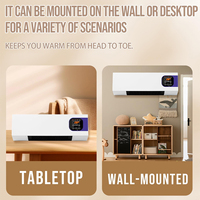 Chauffage électrique mural intelligent portable PTC 2000W avec écran LCD, thermostat réglable, étanche et protection contre la surchauffe