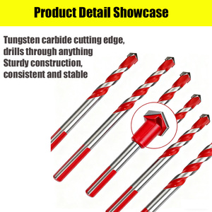 5/6/8/10/12mm tam giác Shank gạch thủy tinh khoan Oxit Đen công cụ 8mm Gốm trung tâm khoan bit Bộ yg6x cacbua vonfram - Product Image 5