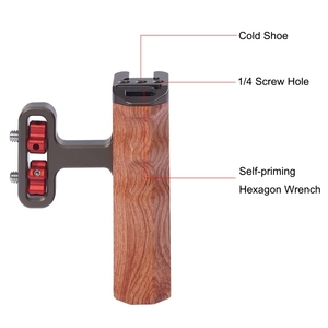 Spedizione veloce con impugnatura universale in legno con impugnatura laterale Puluz con scarpa fredda per gabbia fotocamera Dslr - Product Image 5