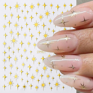 Pegatinas para <span class=keywords><strong>Uñas</strong></span> con Diseño de Estrella Explosiva Y2K, Adhesivos Metálicos Finos 3D con Forma de Cruz <span class=keywords><strong>y</strong></span> Estrella, Pegatinas Holográficas para Manicura - Product Image 5