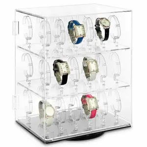 厂家价格批发定制旋转亚克力手表展示柜高品质收纳手表柜