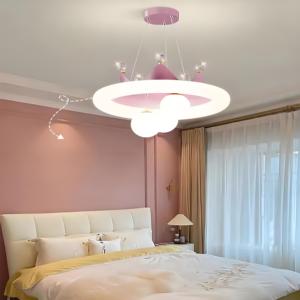 Lampadario per soggiorno Nordic camera dei bambini lampada corona Led camera da letto lampada a sospensione romantica ragazza principessa lampada da soffitto - Product Image 1