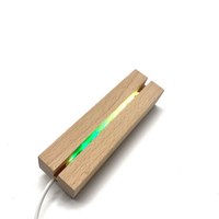 Veilleuse 3D Lumineuse Moderne Minimaliste en Bois, Base en Hêtre et Caoutchouc, Couleur Personnalisable, Réutilisable, Fonctionnant sur Piles, Décoration Murale Artistique
