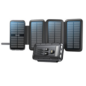 <span class=keywords><strong>2025</strong></span>年OEM 20000mAh大容量高速充電ポータブルワイヤレス充電器内蔵ケーブルソーラーパワーバンク - Product Image 1