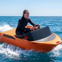 Mini jet ski électrique PE pour la location avec seau de pêche, livraison porte-à-porte, petit bateau rapide, connexion Bluetooth pour téléphone