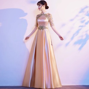 Women's Chinese Style Long Dress For Stage Performance Elegant Red Song Costume With 3D Stereoscopic Patterns - Product Image 4