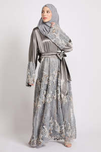 Abaya Musulmana LEDUO Elegante y Lujosa con Bordado Floral y Cinturón para Mujer, Estilo Dubái - Product Image 2