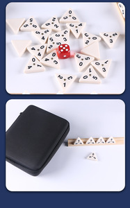 Jeu de Rummy Triangulaire Interactif Intelligent, Dominos de Correspondance Numérique, en Mélamine et Bois Écologiques, Idéal pour les Voyages et les Soirées en Famille - Product Image 6