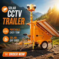 Systèmes de surveillance solaire MPPT SORNNE, remorque de sécurité mobile alimentée par l'énergie solaire avec mât télescopique électrique