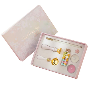 Kit de sceau de cire artisanal avec logo personnalisé d'usine, cuillère à manche en bois pour mariage, sceau de cire laqué, avec boîte cadeau - Product Image 3