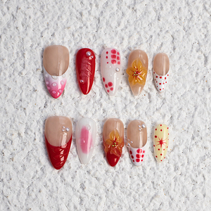 Retro Bao Bì Hộp Cho Móng Tay Nhân Tạo Thiết Kế Thời Trang Đầy Đủ Bìa Móng Tay Nhân Tạo Dài Stiletto Handmade Báo Chí Trên Móng Tay - Product Image 4