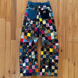 بنطلون رجالي مرقع مخصص من AeeDenim ، بنطلون Y2k رجالي فضفاض كلاسيكي للرجال تالف ، جينز جديد فضفاض رخيص متعدد الألوان - Product Image 1