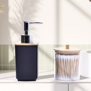 ชุดอุปกรณ์ห้องน้ำพลาสติกไม้ไผ่ BX ชุดอุปกรณ์อาบน้ำชุดสำหรับตกแต่งเคาน์เตอร์และพิธีขึ้นบ้านใหม่ - Product Image 5