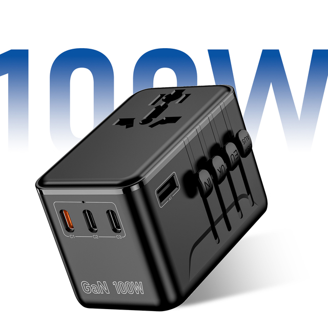 HL-B02-PD100W Indian Specifications Quick Power Socket Charge Worldwide Travel Plug Cable C World Travel Adaptor